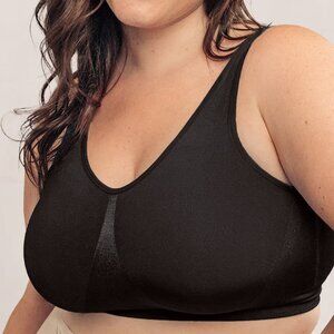 Truekind® Everyday Throw-on Wireless Bralette Black Sz XL